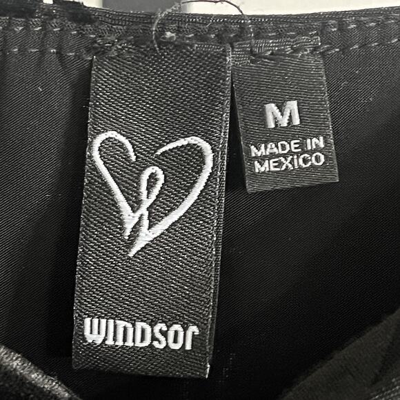 Windsor Budding Radiance Bodycon Floral Velvet Burnout Midi Dress - Black Size M - Picture 11 of 12